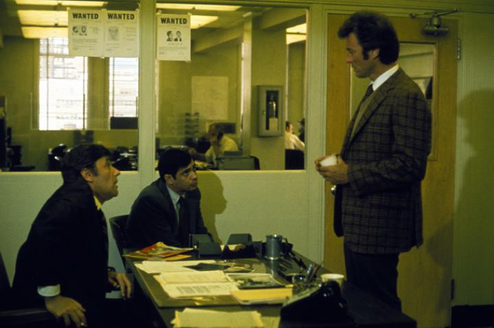 Clint Eastwood, Harry Guardino, and Reni Santoni in Dirty Harry (1971)