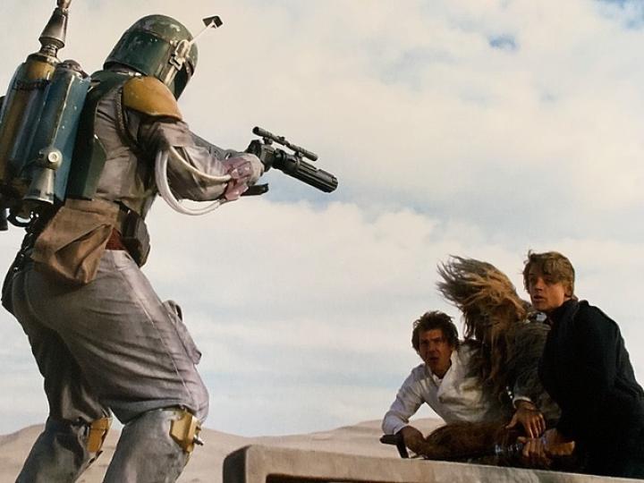 Harrison Ford, Mark Hamill, Jeremy Bulloch, and Peter Mayhew in Star Wars: Episode VI - Return of the Jedi (1983)