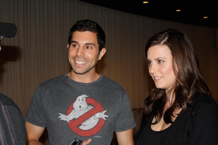 Katie Featherston and Micah Sloat at an event for Paranormal Activity (2007)