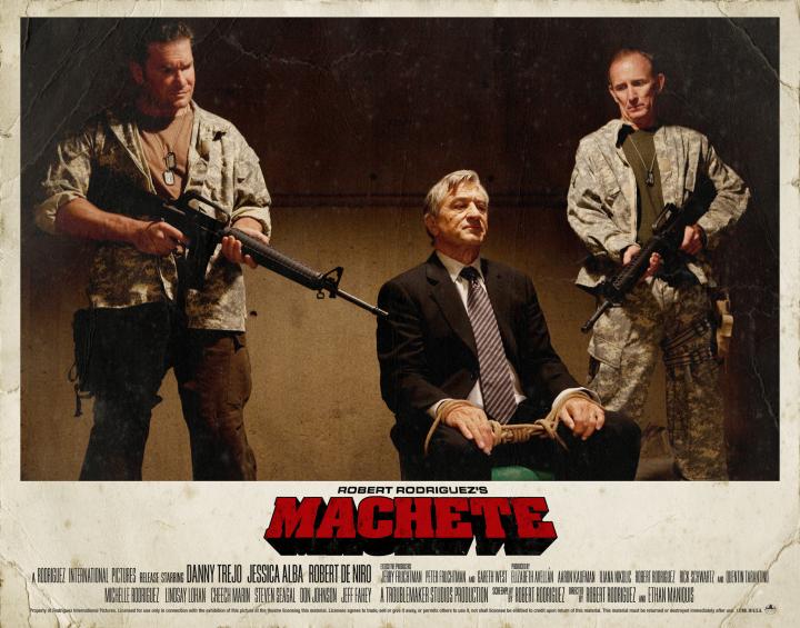 Robert De Niro and Matthew Tompkins in Machete (2010)