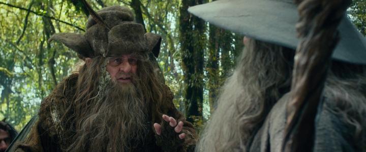 Ian McKellen, William Kircher, and Sylvester McCoy in The Hobbit: An Unexpected Journey (2012)